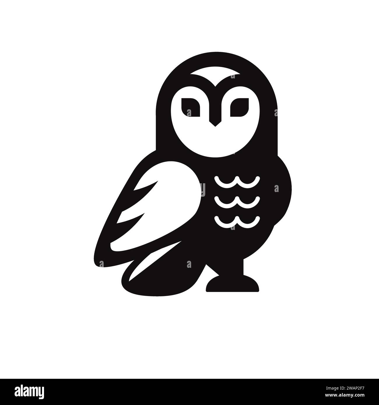 conception de hibou sur l'icône vectorielle de fond blanc Illustration de Vecteur