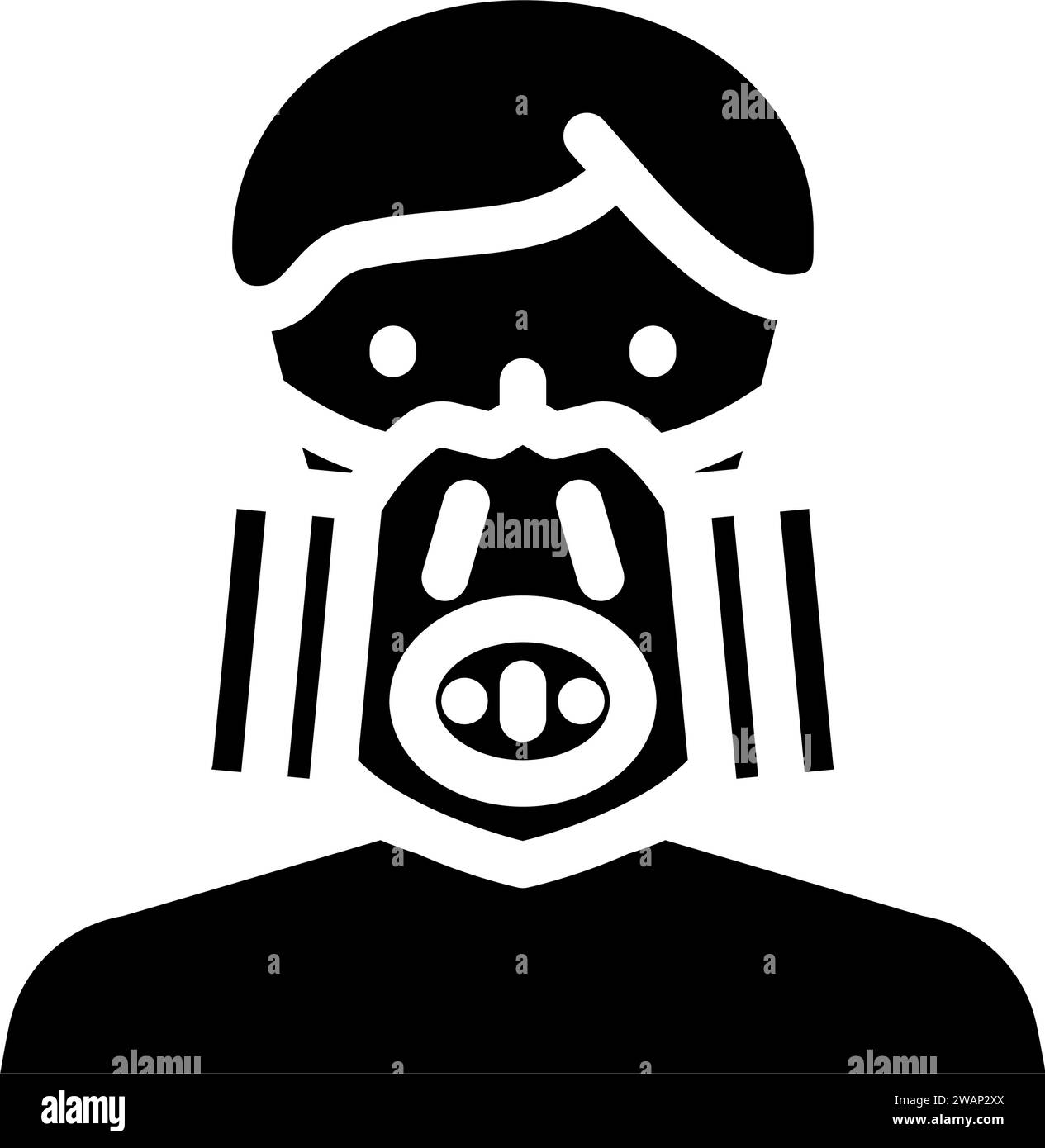 illustration vectorielle d'icône de glyphe de visage de masque de pesticides Illustration de Vecteur
