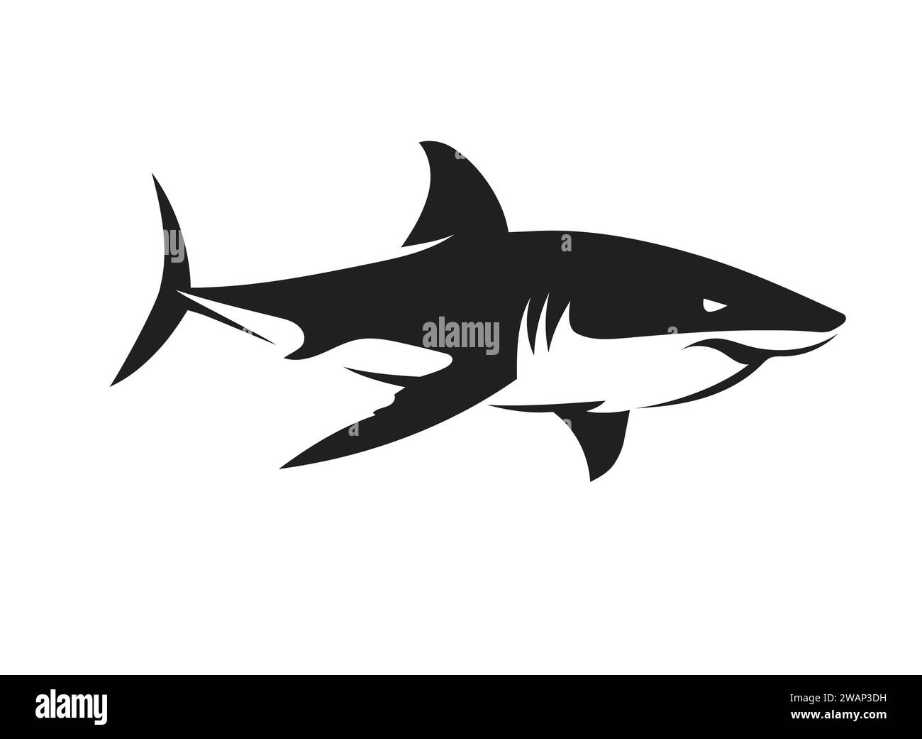vecteur abstrait simple de logo de requin sur fond blanc Illustration de Vecteur
