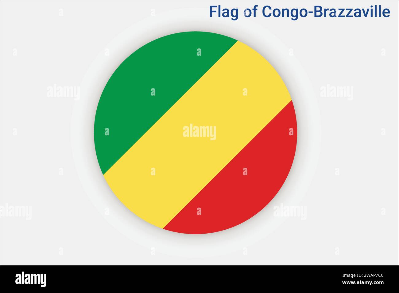 Drapeau haut détaillé de Congo-Brazzaville. Drapeau national Congo-Brazzaville. Afrique. Illustration 3D. Illustration de Vecteur