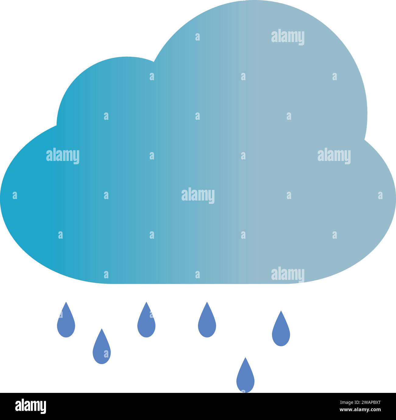 Nuage de pluie dans le vecteur | nuage de pluie avec la foudre et les gouttes de pluie | symbole de pluie de nuage pour votre site Web Illustration de Vecteur
