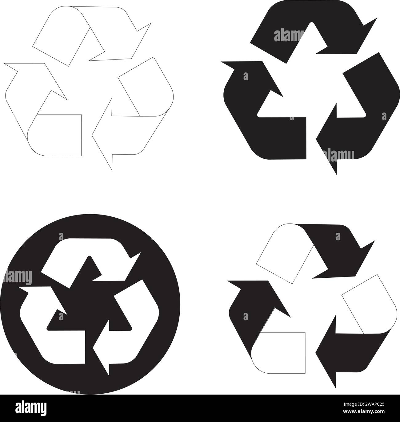 Symboles de recyclage pour les produits en plastique | affiche de la corbeille | symbole de recyclage Illustration de Vecteur