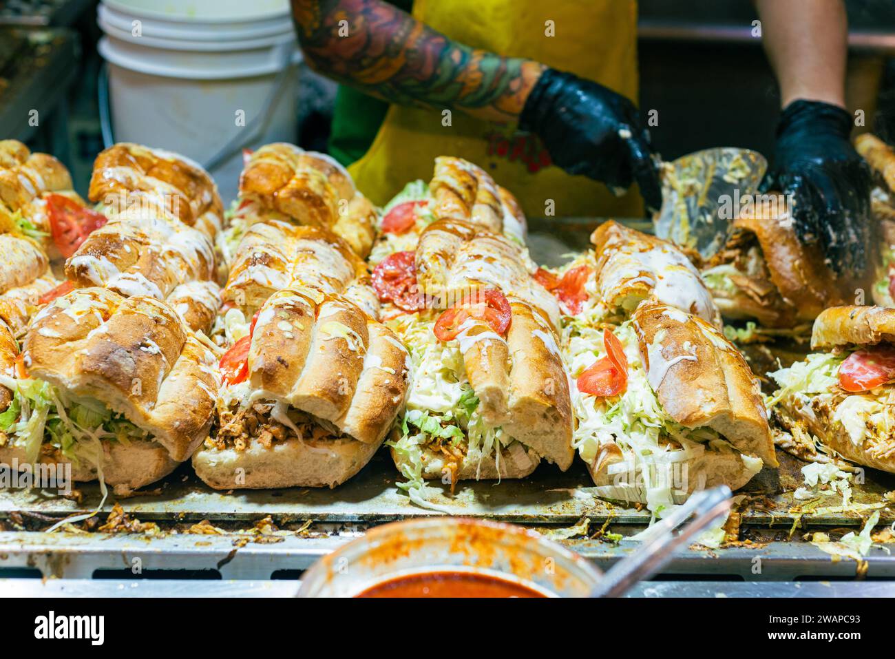 Stand sandwich à Guadalajara, Mexique. Support de restauration rapide. Banque D'Images