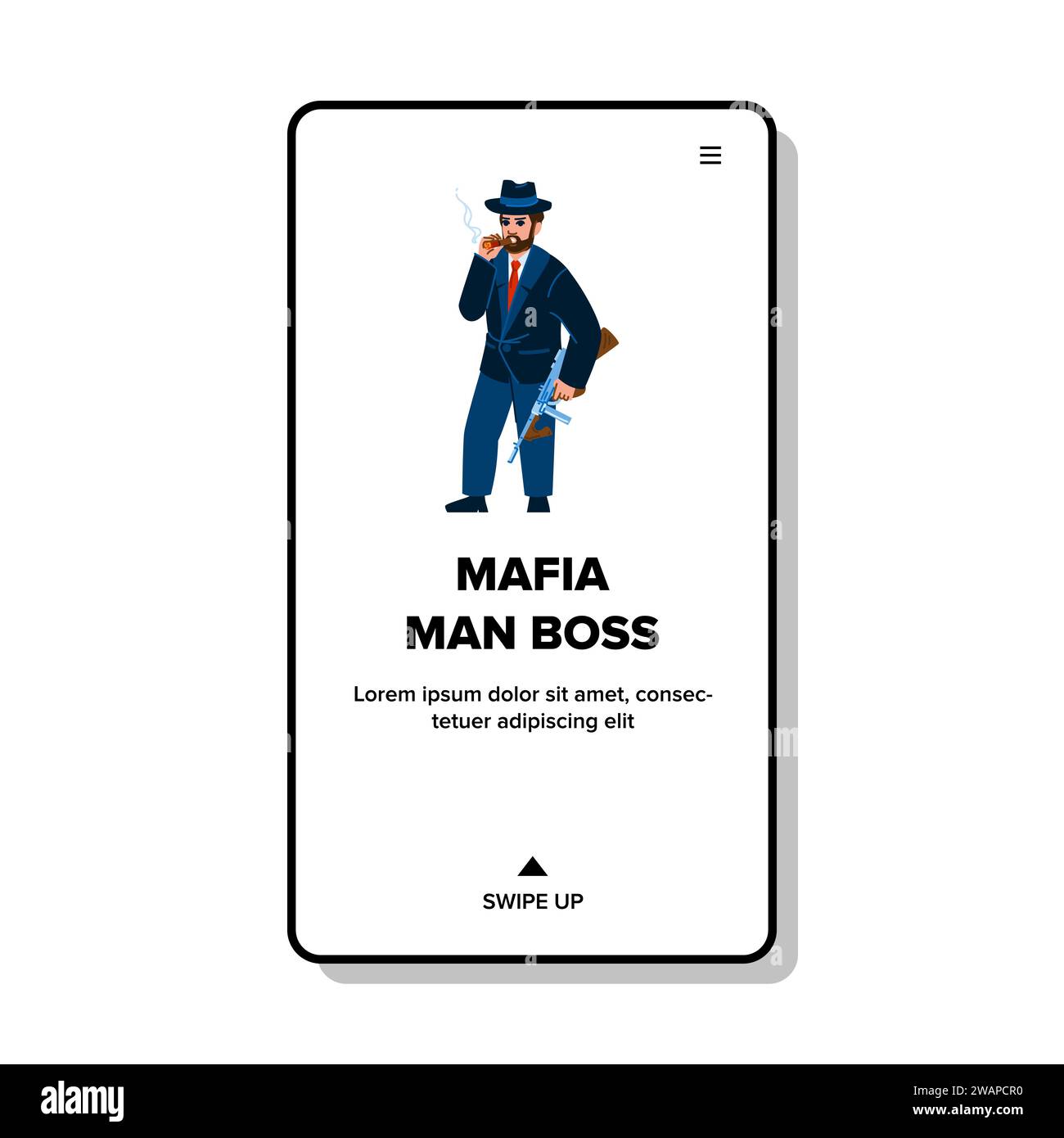 chapeau mafia homme boss vecteur Illustration de Vecteur