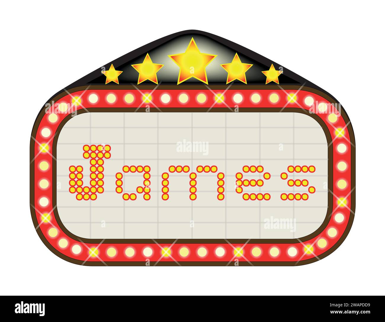 A Nom cinéma ou chapiteau de théâtre avec le texte James Illustration de Vecteur