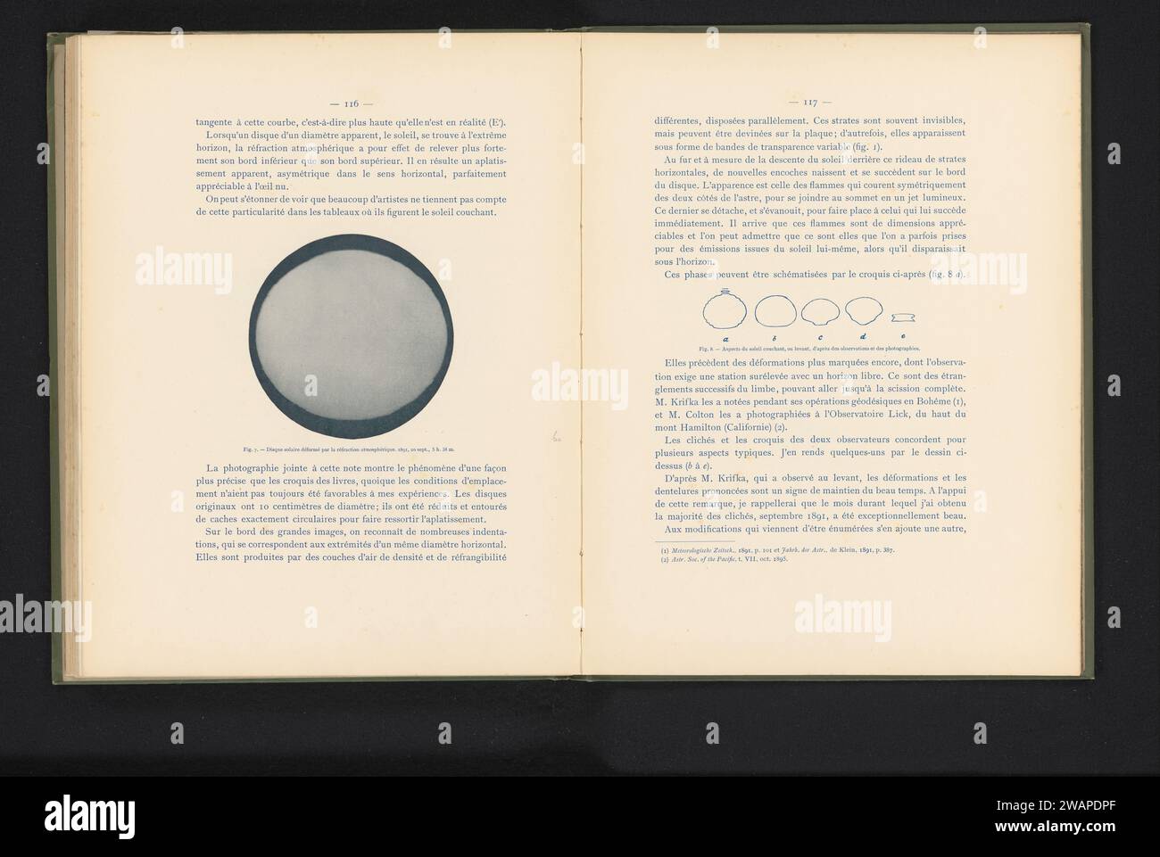 Disque solaire détruit par la réfraction atmosphérique de la lumière, anonyme, c. 1893 - dans ou avant 1898 photomécanique papier soleil comme corps céleste Banque D'Images