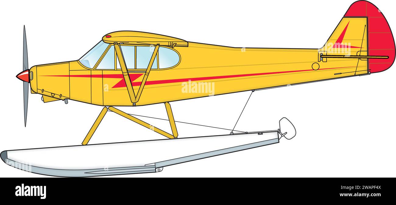 Einmotoriges Wasserflugzeug Illustration de Vecteur