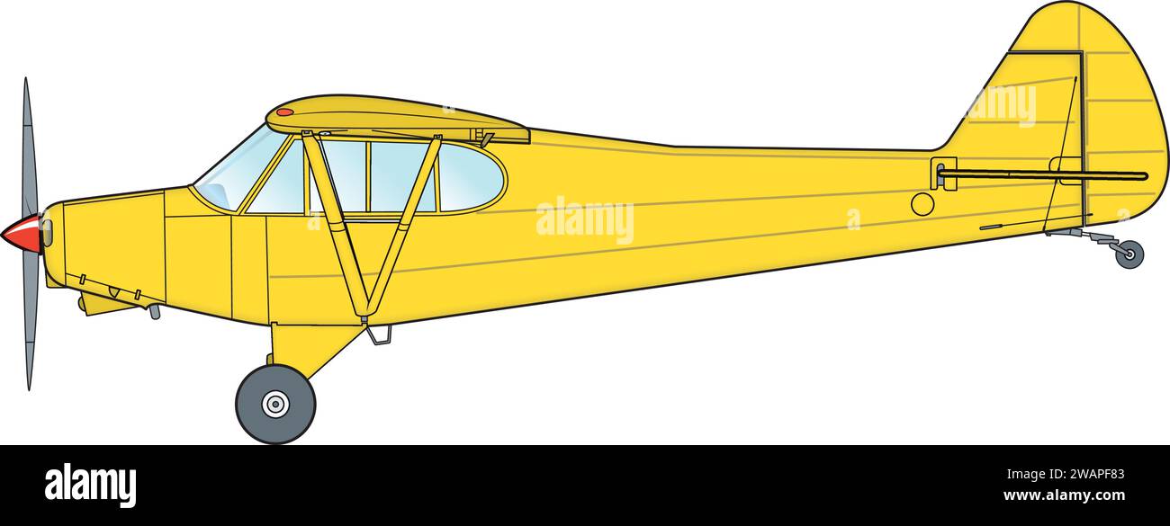 Einmotoriger Hochdecker Illustration de Vecteur