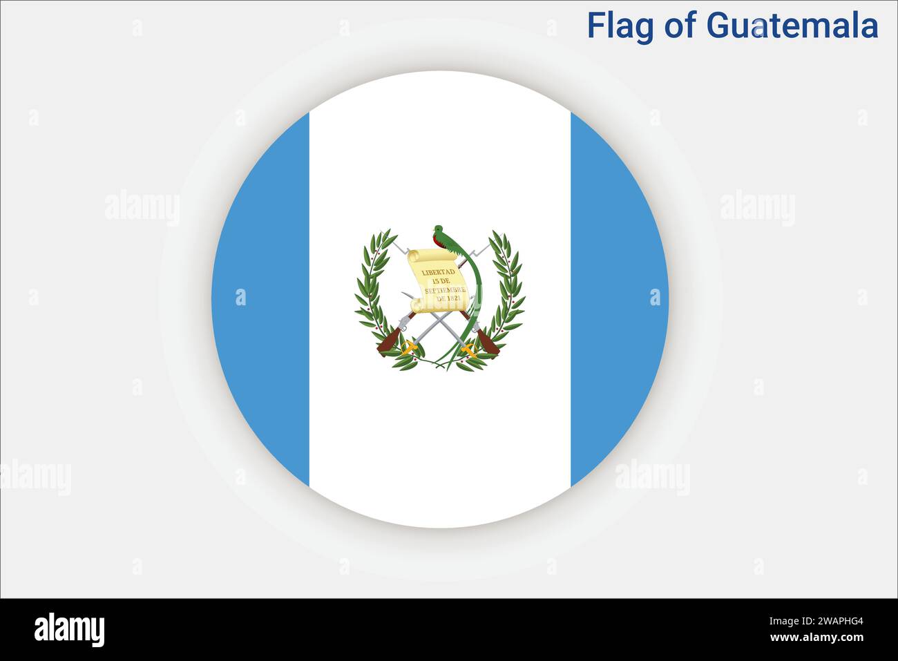 Drapeau haut détaillé du Guatemala. Drapeau national du Guatemala. Amérique du Nord. Illustration 3D. Illustration de Vecteur