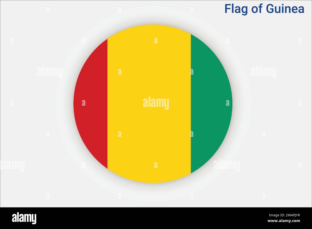 Drapeau haut détaillé de Guinée. Drapeau national de Guinée. Afrique. Illustration 3D. Illustration de Vecteur