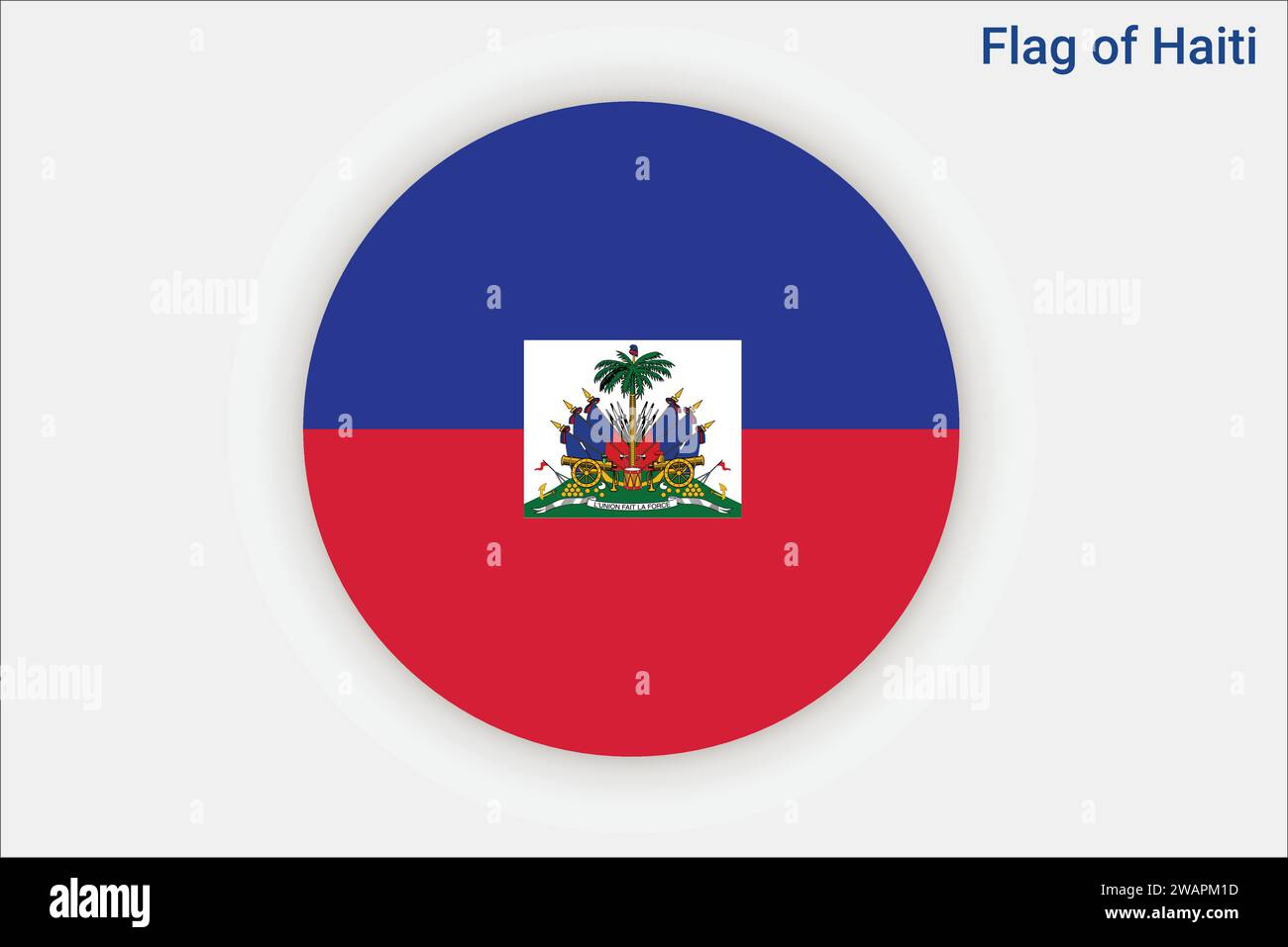 Drapeau haut détaillé d'Haïti. Drapeau national Haïti. Amérique du Nord. Illustration 3D. Illustration de Vecteur