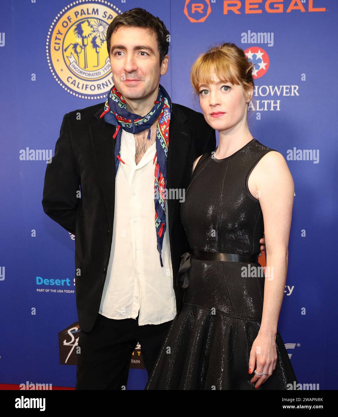 Palm Springs, Californie, États-Unis 5 janvier 2024. L'actrice Leonie Benesch du ''The Teacher's Lounge'' pose ensemble sur le tapis rouge pour la soirée d'ouverture du Festival international du film de Palm Springs au Richards Center for the Arts de Palm Springs High School à Palm Springs, CA, le vendredi 5 janvier 2024. (Image de crédit : © Amy Katz/ZUMA Press Wire) USAGE ÉDITORIAL SEULEMENT! Non destiné à UN USAGE commercial ! Banque D'Images