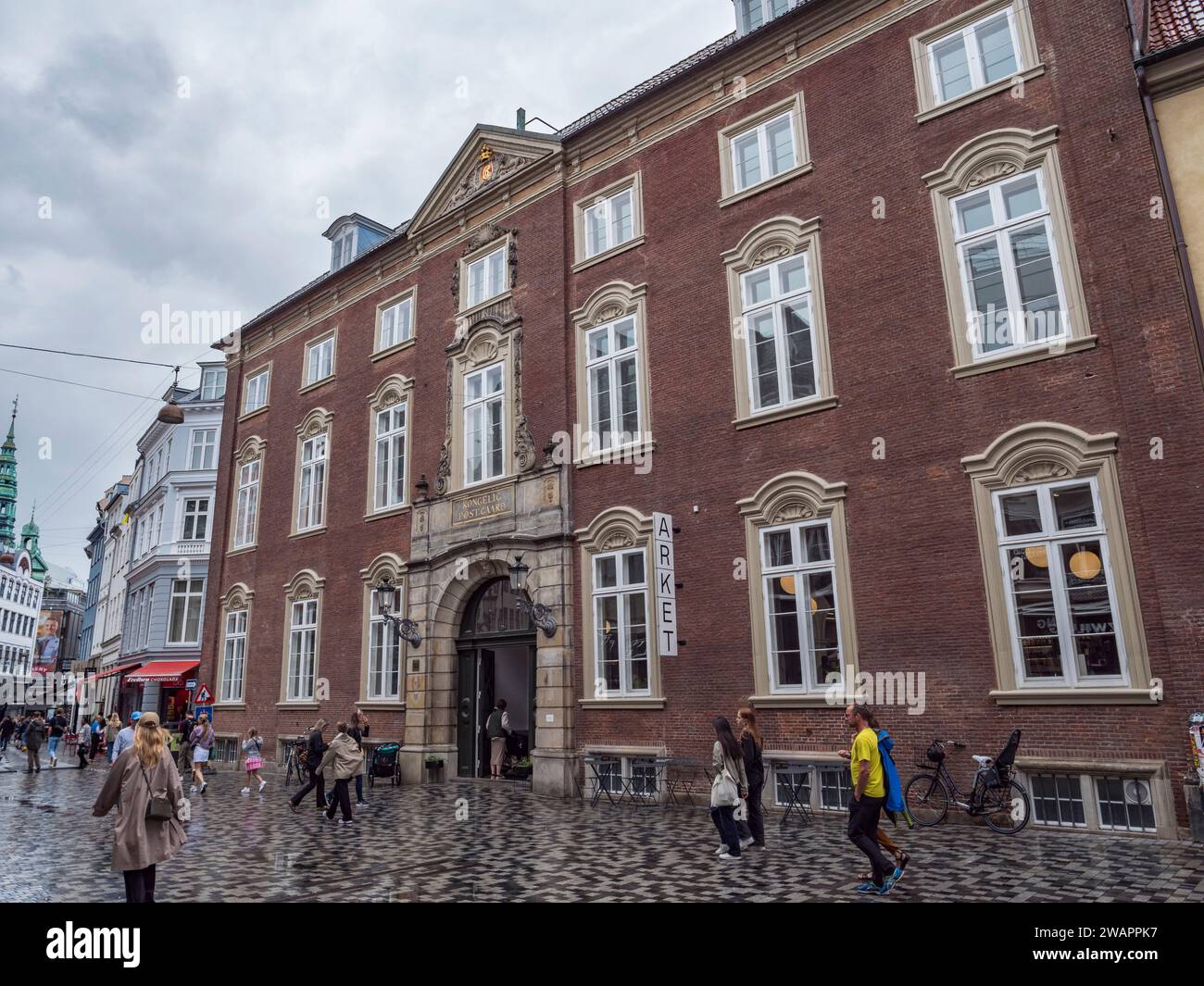 Le manoir Møinichen ('Palæ s Møinichen'), un ancien manoir de ville sur Købmagergade dans le centre de Copenhague, Danemark. Banque D'Images
