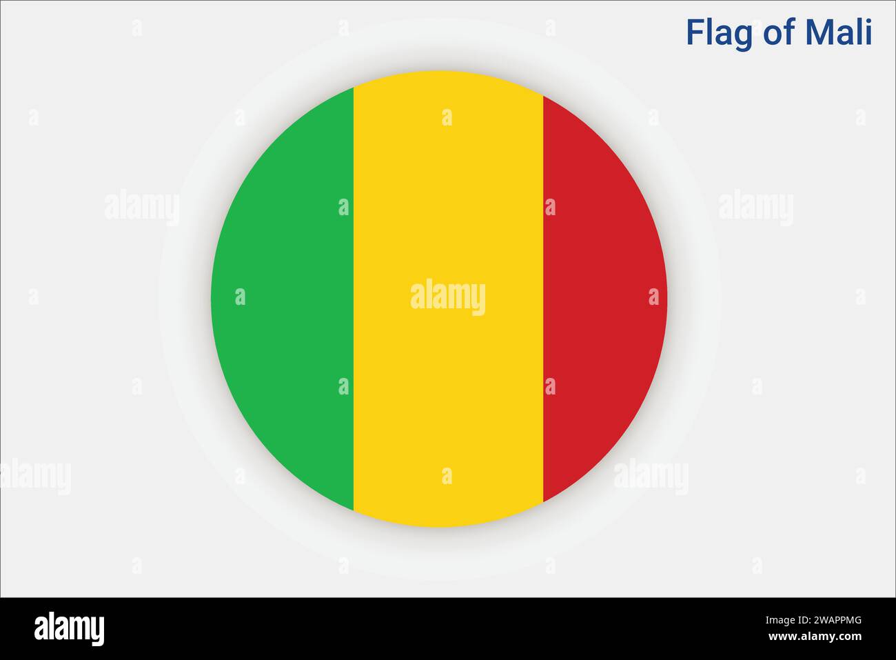 Drapeau haut détaillé du Mali. Drapeau national Mali. Afrique. Illustration 3D. Illustration de Vecteur