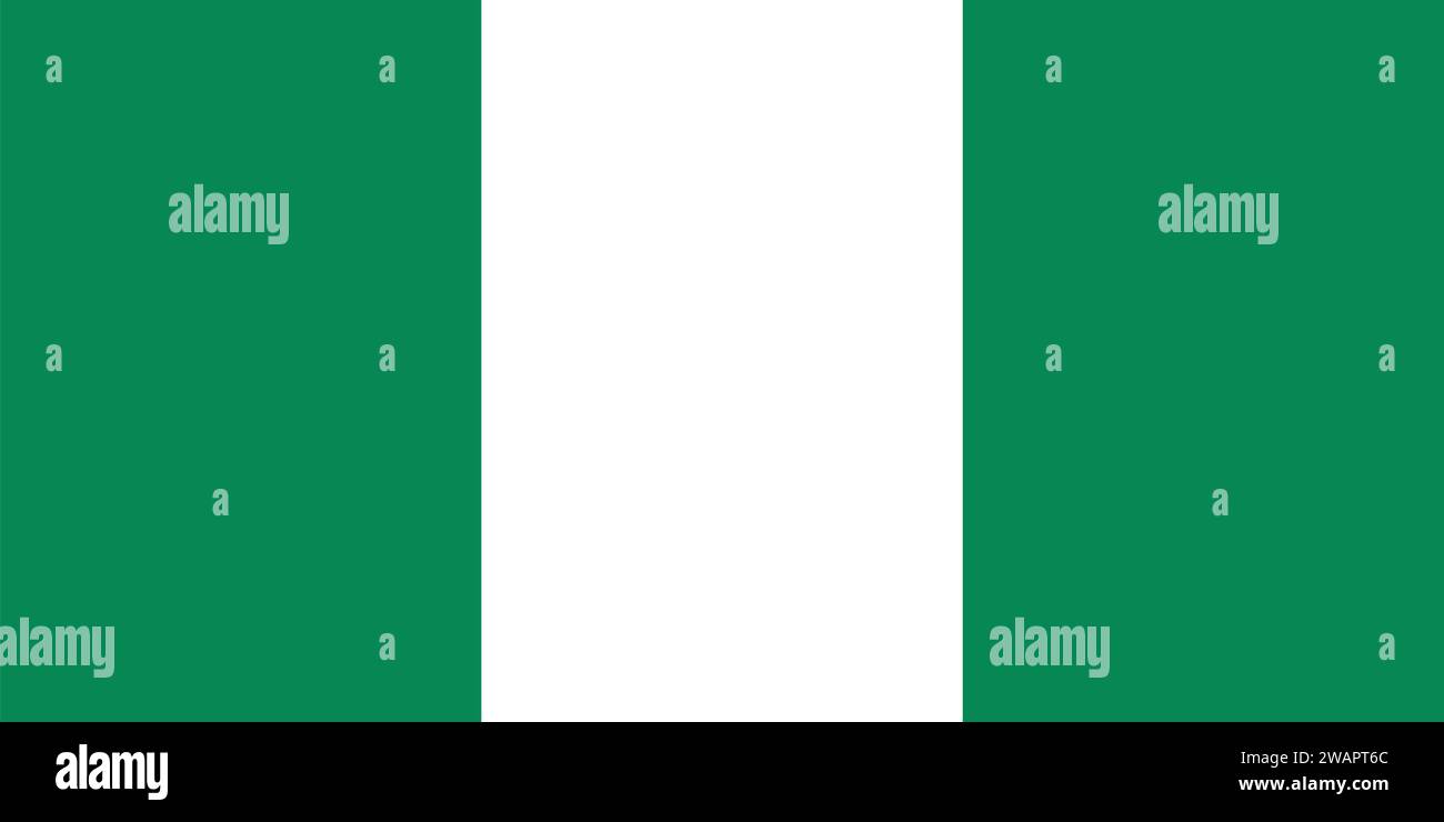 Drapeau haut détaillé du Nigeria. Drapeau national du Nigeria. Afrique. Illustration 3D. Illustration de Vecteur