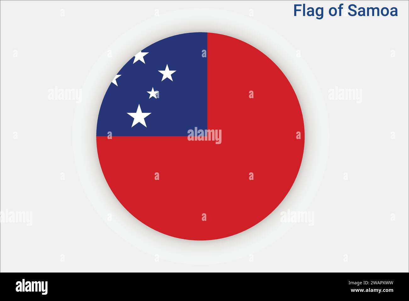 Drapeau haut détaillé de Samoa. Drapeau national Samoa. Océanie. Illustration 3D. Illustration de Vecteur
