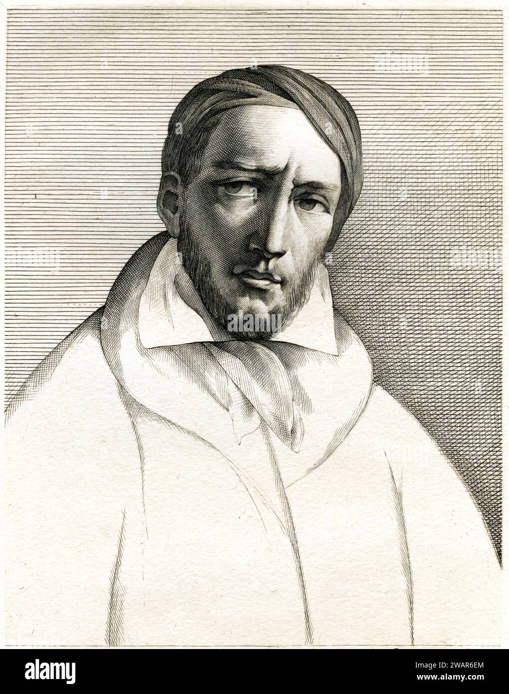 Portrait de Théodore Géricault (1791-1824) Peintre français (gravure c19ème) Illustration vintage ou historique Banque D'Images