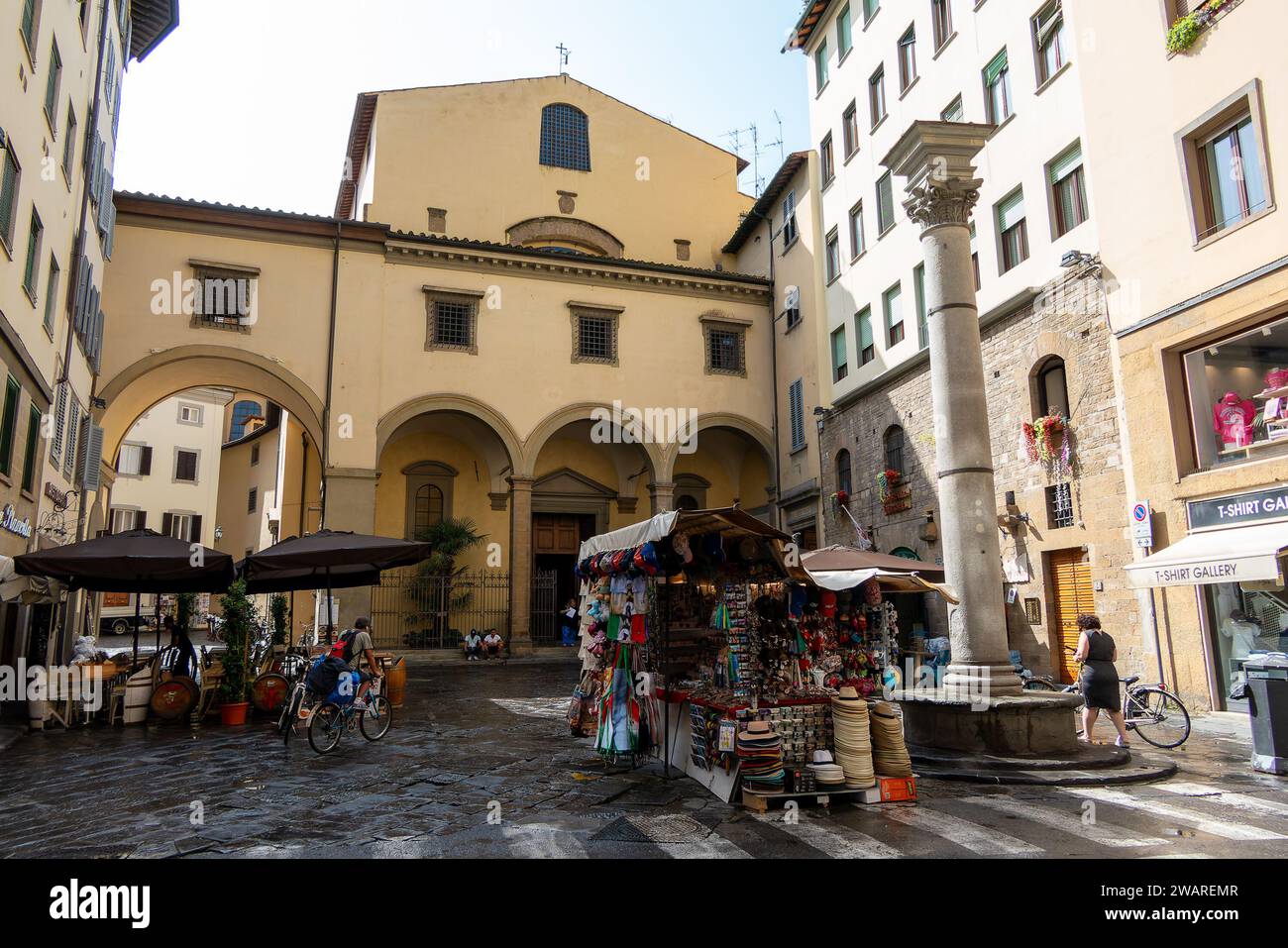 Florence, Italie, 25 juillet 2023. L'église de St. Felicita est une église de la ville dans le quartier Oltrarno, probablement la plus ancienne de la ville après San Lorenz Banque D'Images