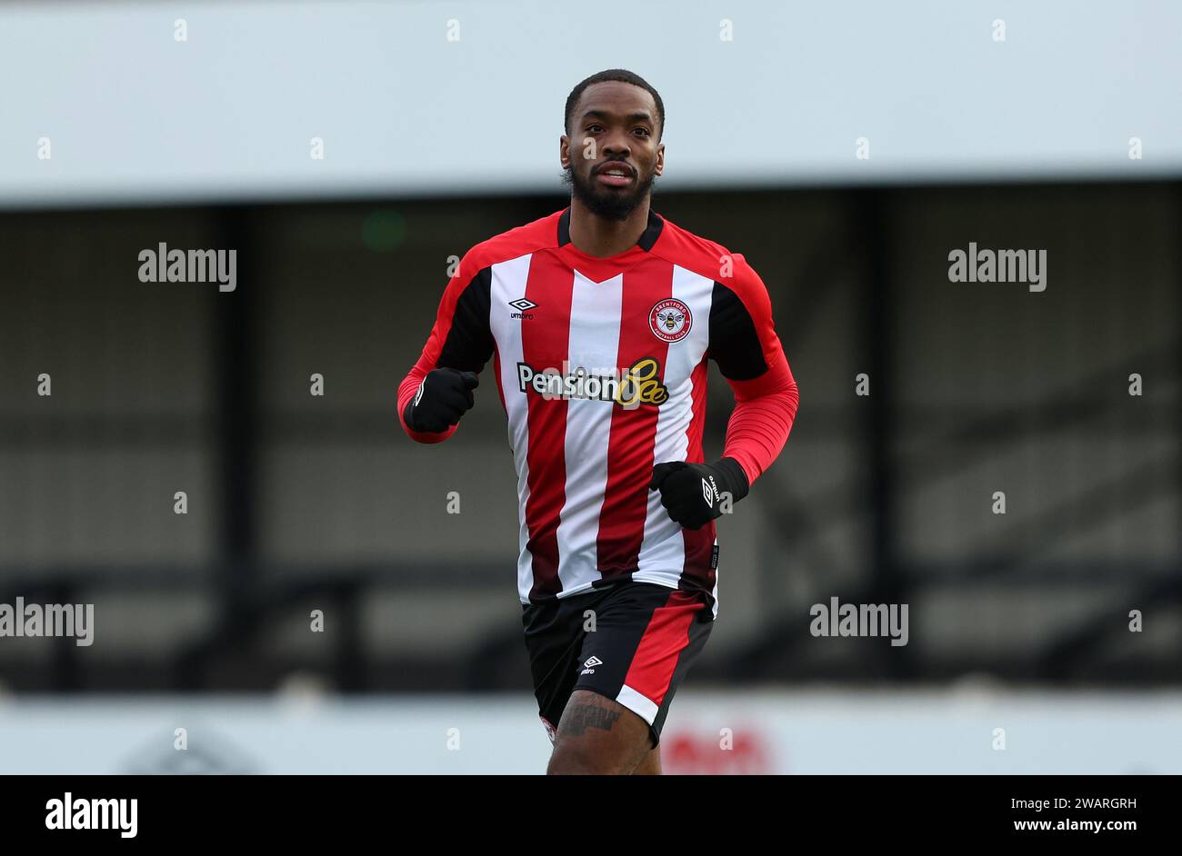 Staines-upon-Thames, Royaume-Uni, 6 janvier 2024. Ivan Toney de Brentford B en action au Brentford B v Southampton U23's - amical. Crédit : George Tewkesbury/Brentford FC/Alamy Live News Banque D'Images