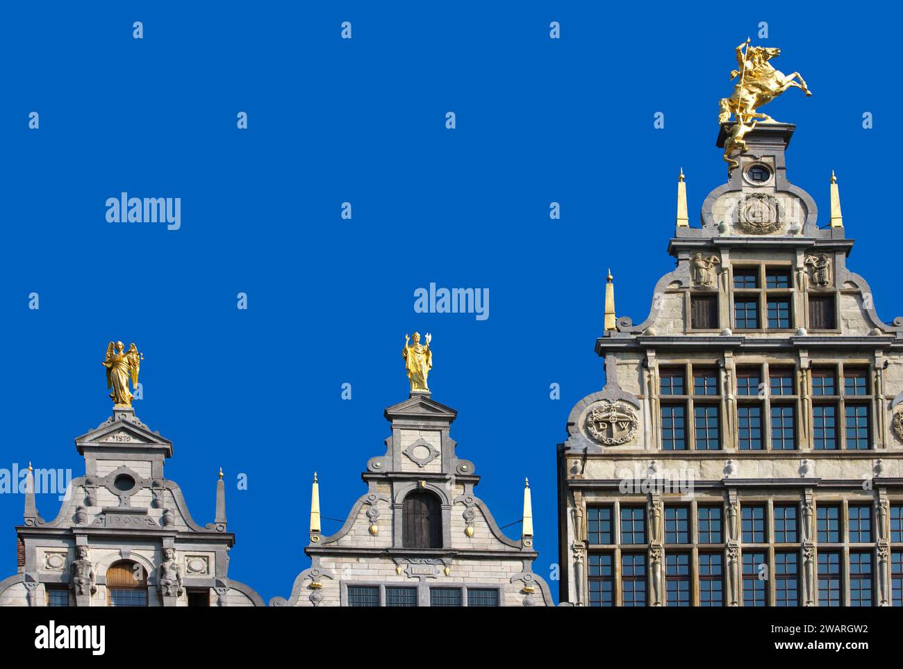 Anvers, Anvers, Flandre, Belgique, Grote Markt, Guildhouses, Gildehäuser, Banque D'Images