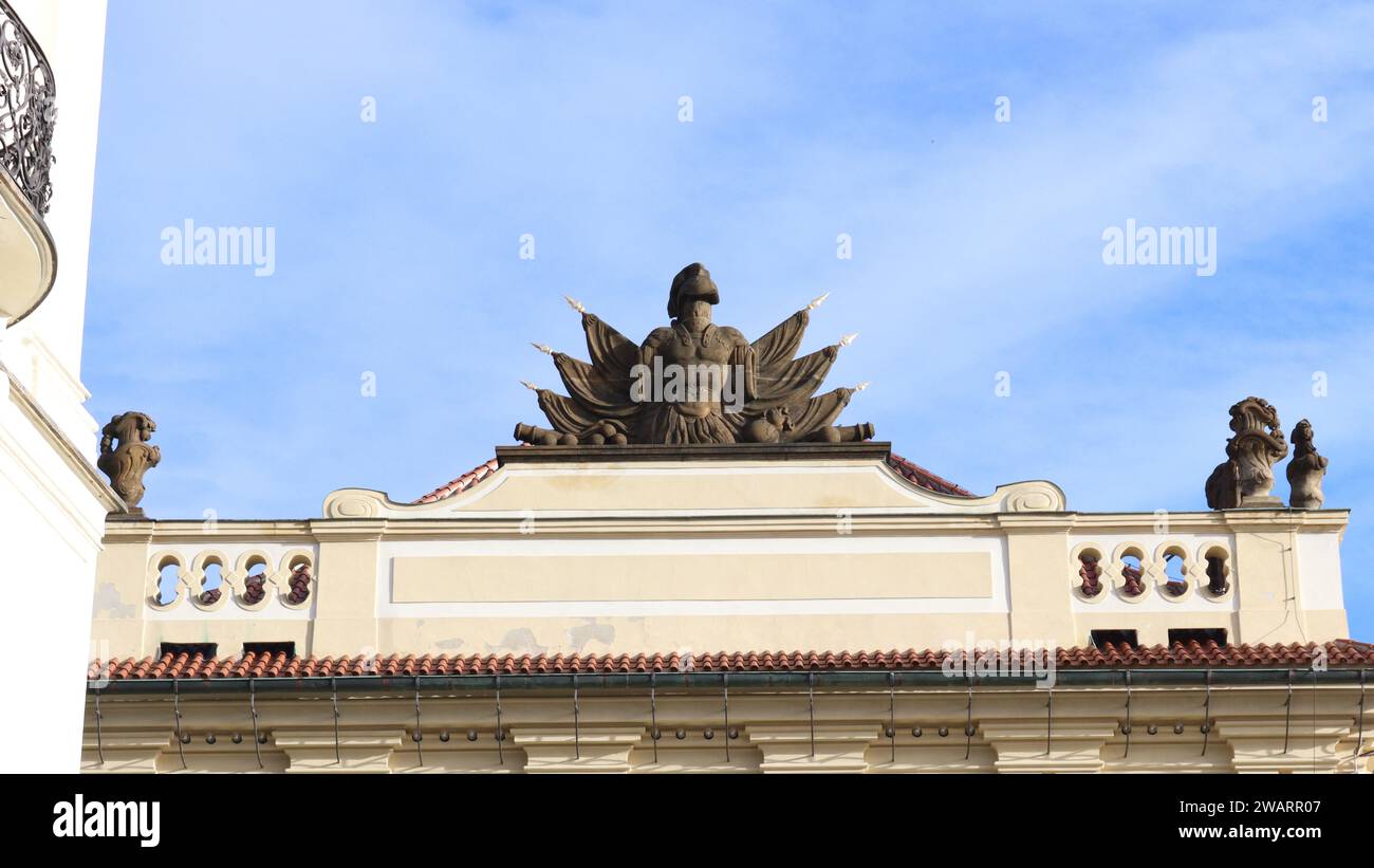 Scultures qui peuvent être observées dans différents endroits à Prague , République tchèque Banque D'Images