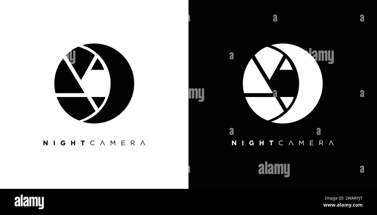 La conception du logo de la caméra de nuit est unique et moderne Illustration de Vecteur