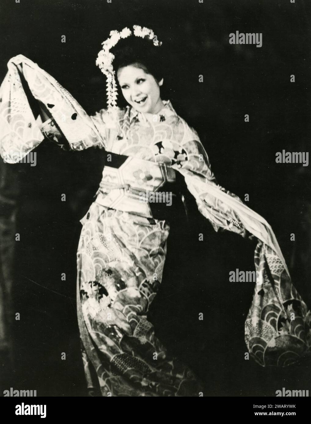 La soprano japonaise Miwako Matsumoto dans Madame Butterfly, 1983 Banque D'Images