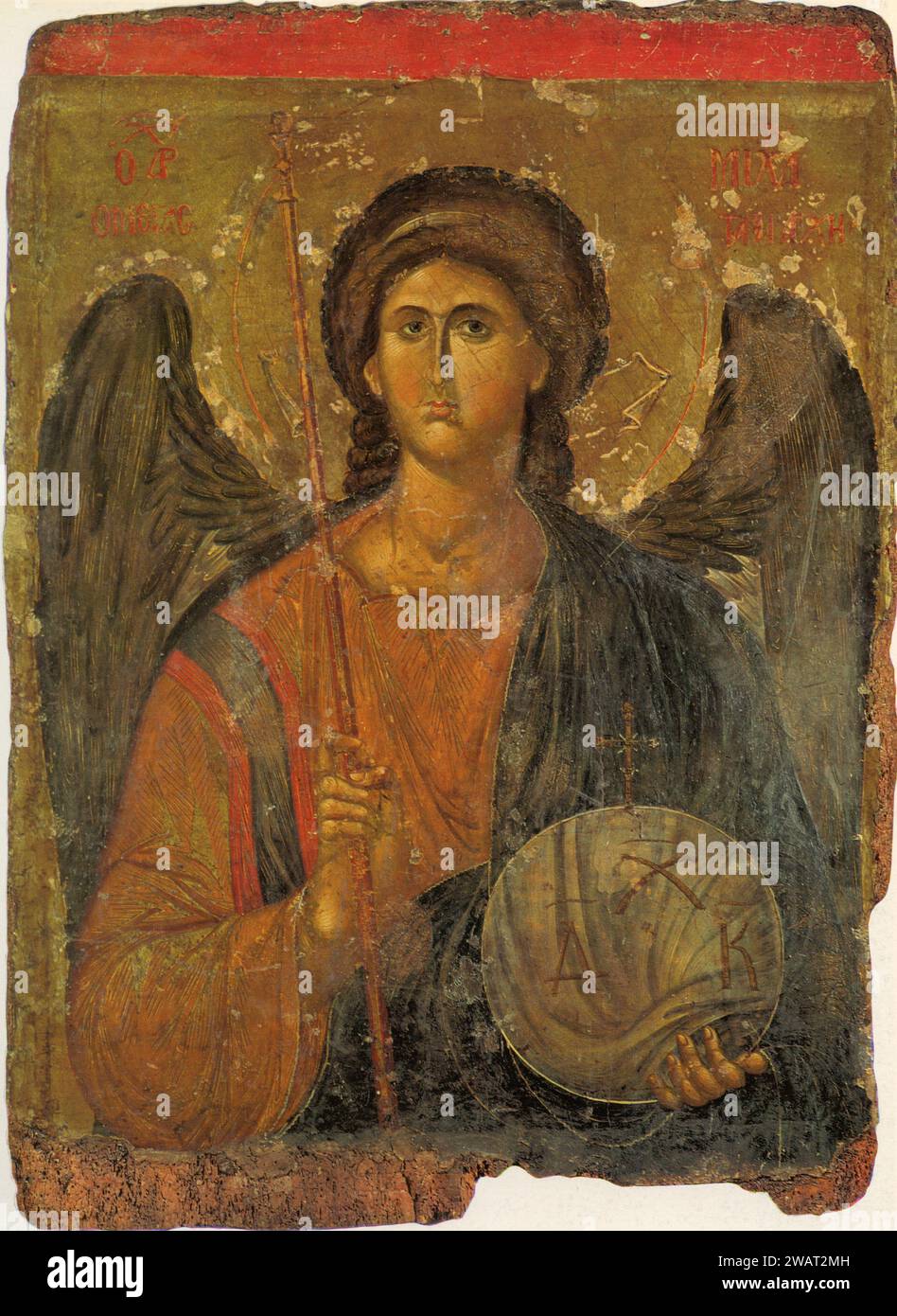 L'Archange Michel, peinture, Athènes, Grèce, années 1960 Banque D'Images