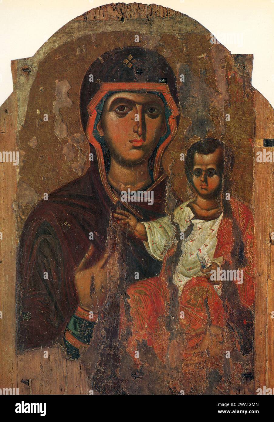 Vierge avec l'enfant, peinture, Athènes, Grèce, années 1960 Banque D'Images