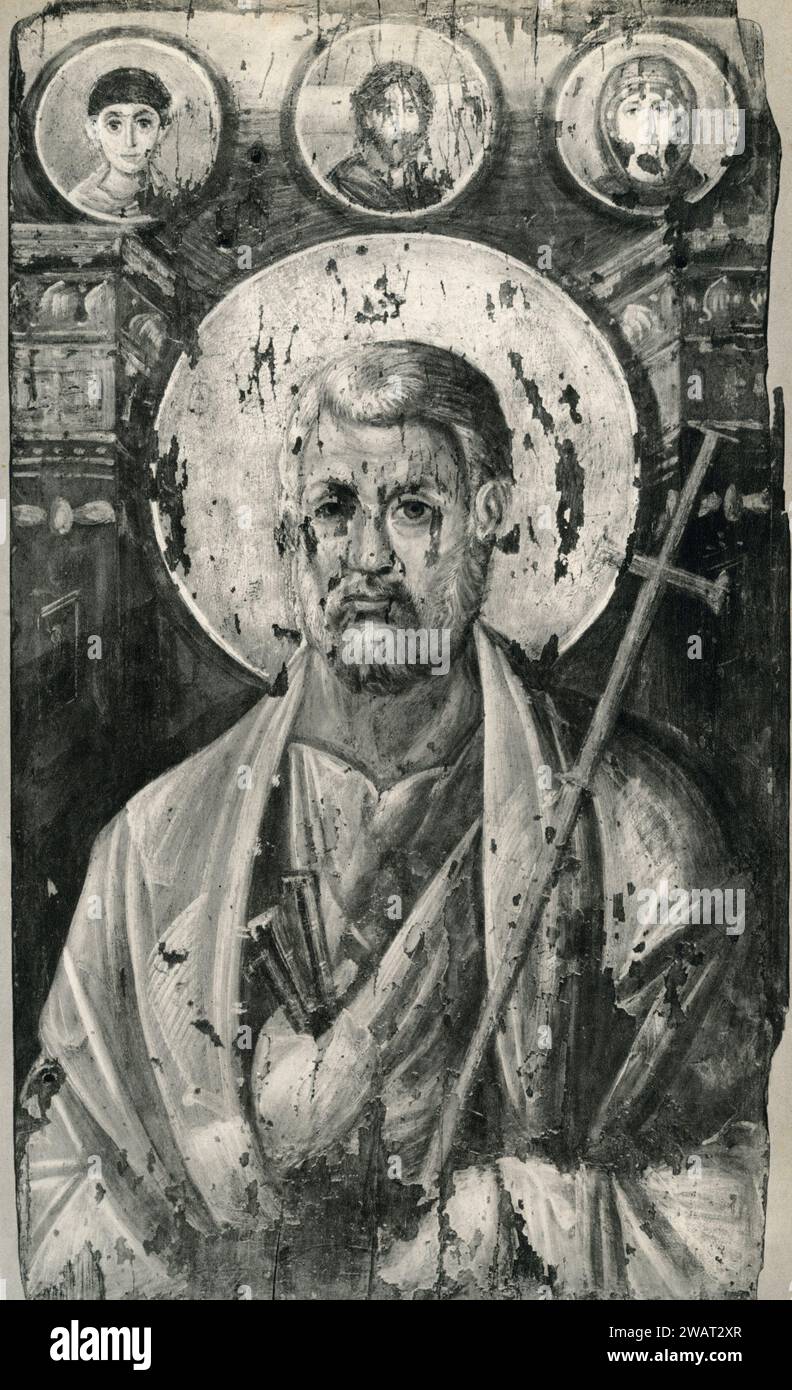 Portrait de Saint Pierre, peinture, monastère Sainte Catherine, Sinaï, Egypte des années 1960 Banque D'Images
