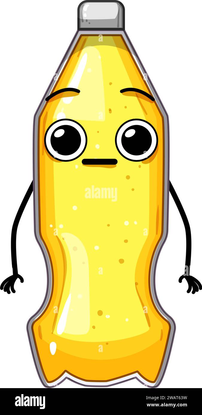 illustration vectorielle de dessin animé de personnage de bouteille de soda d'eau Illustration de Vecteur