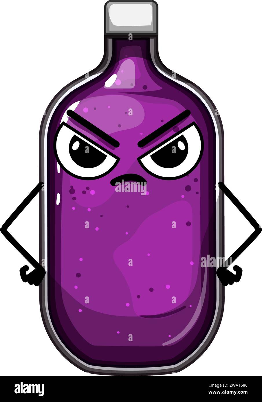 illustration vectorielle de dessin animé de personnage de bouteille de soda en plastique Illustration de Vecteur