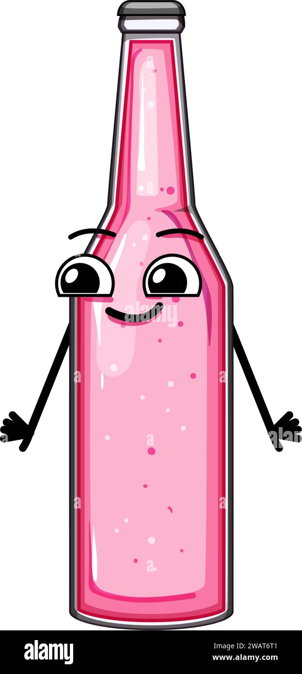 illustration vectorielle de dessin animé de personnage de bouteille de soda froide Illustration de Vecteur