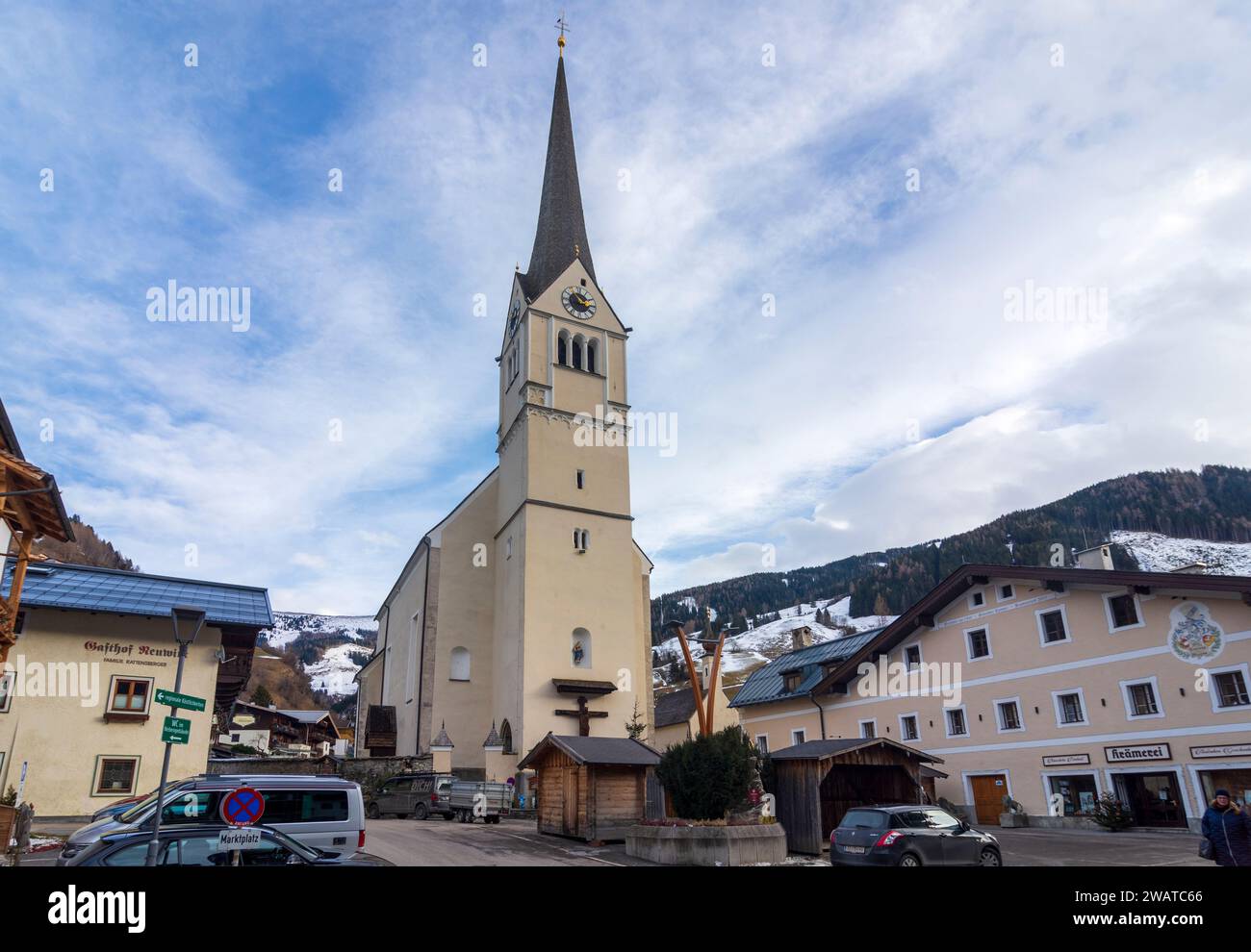 Rauris : église Rauris à Pinzgau, Salzbourg, Autriche Banque D'Images