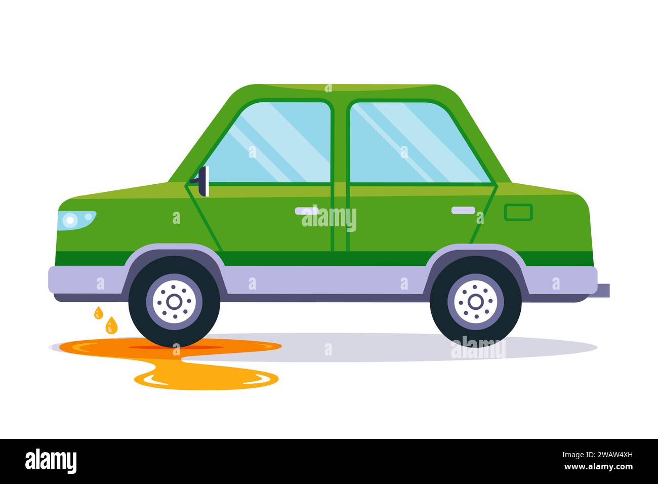 fuite d'huile de voiture. illustration vectorielle plate Illustration de Vecteur