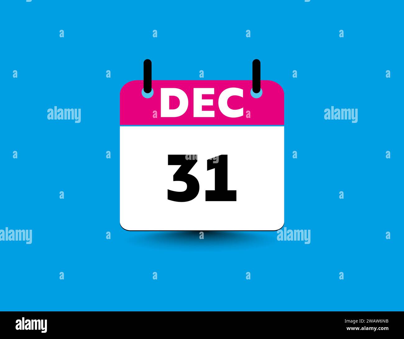 Date et mois DEC 31 calendrier à icônes plates. Illustration de Vecteur