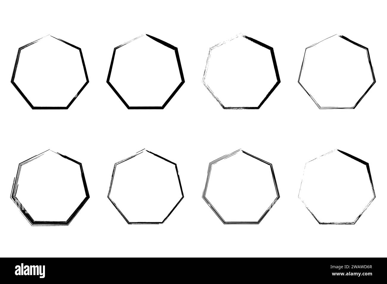 Enso zen Stroke heptagone illustration vectorielle de symbole de pinceau japonais. Illustration de Vecteur