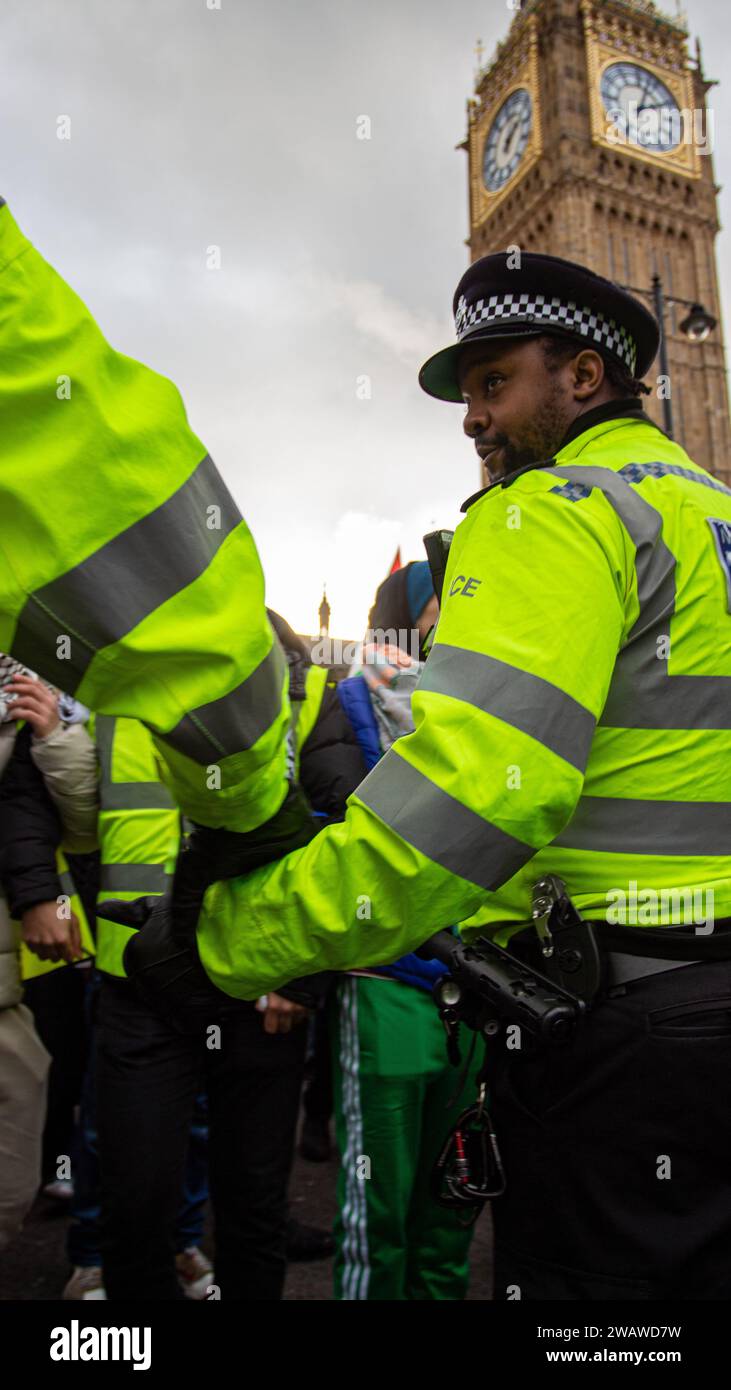 Londres, Royaume-Uni - 6 janvier 2023 : manifestation pro-palestinienne dans le centre de Londres. Banque D'Images