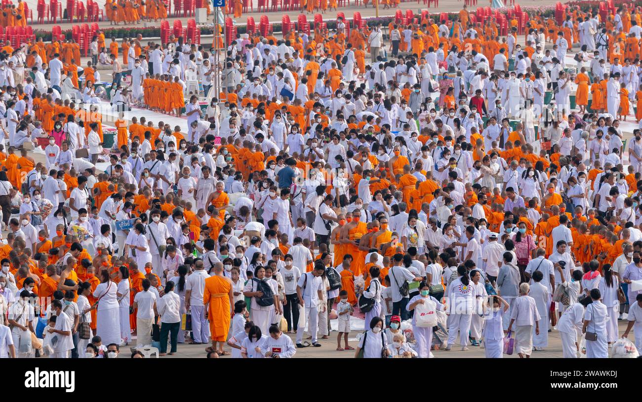 Moines et bouddhisme en Thaïlande Banque D'Images