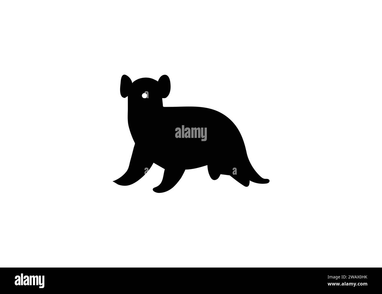 Conception d'illustration d'icône de style minimal Bush Dog Illustration de Vecteur