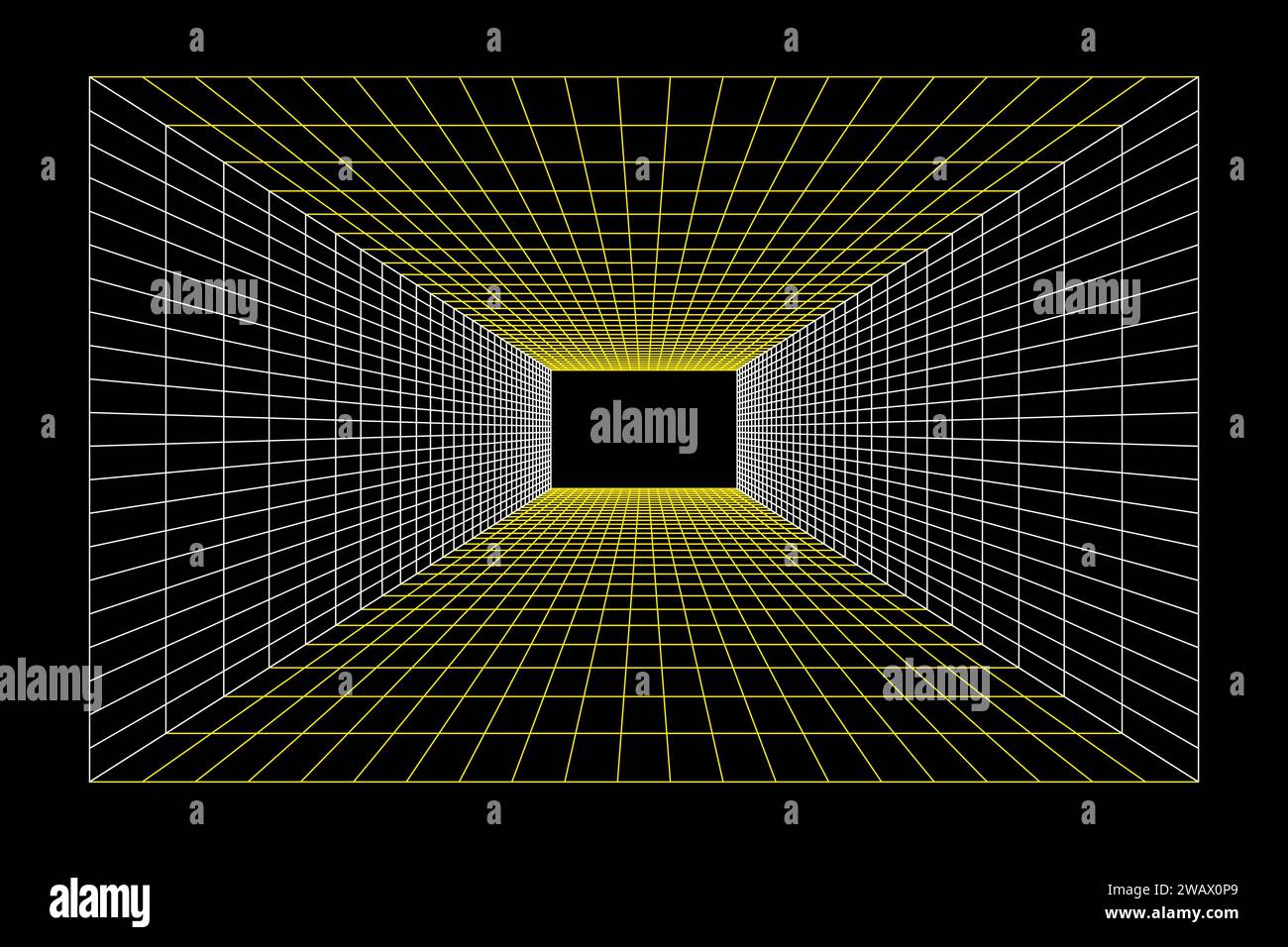 Illustration vectorielle d'arrière-plan de salle de grille de perspective. Illustration de Vecteur