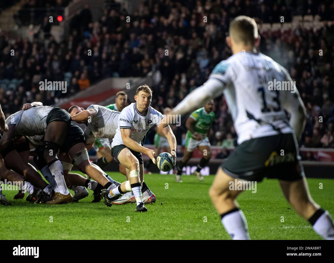 Saracens Gareth Simpson en action lors des Leicester Tigers vs Saracens, Mattioli Woods, Welford Road Stadium, Leicester UK le samedi 6 janvier 2023. Photo de Gary Mitchell Banque D'Images