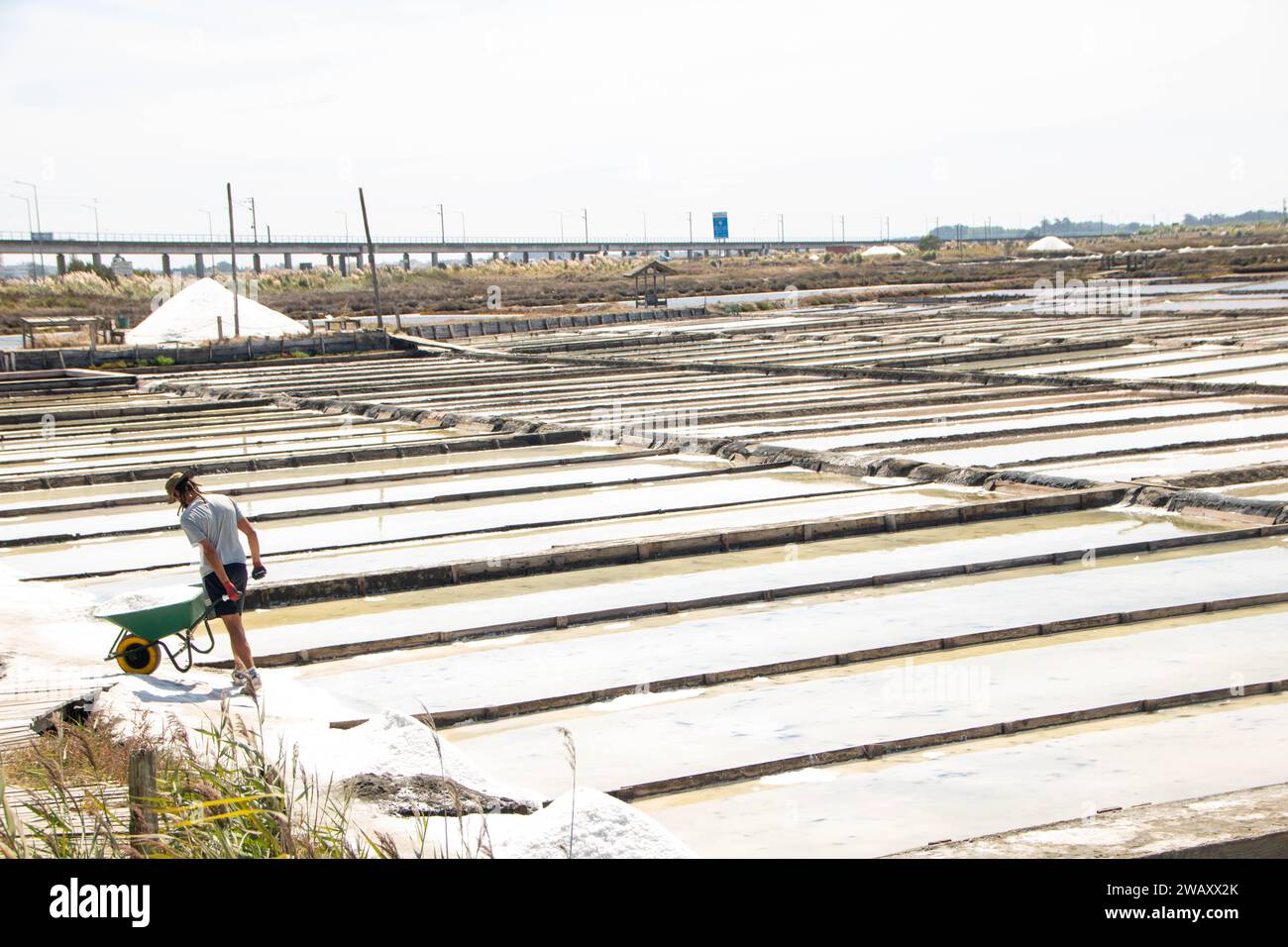 A Aveiro, Portugal , le 30- 08 - 2023, Salines connues sous le nom de Salinas de Aveiro, Portugal Banque D'Images