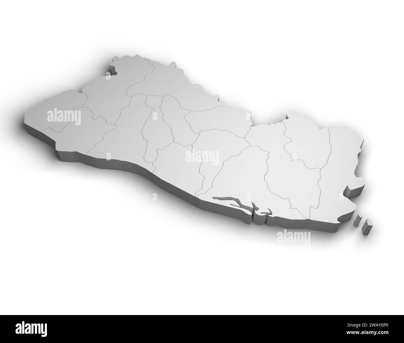 3d El Salvador illustration de la carte de fond blanc isoler Banque D'Images