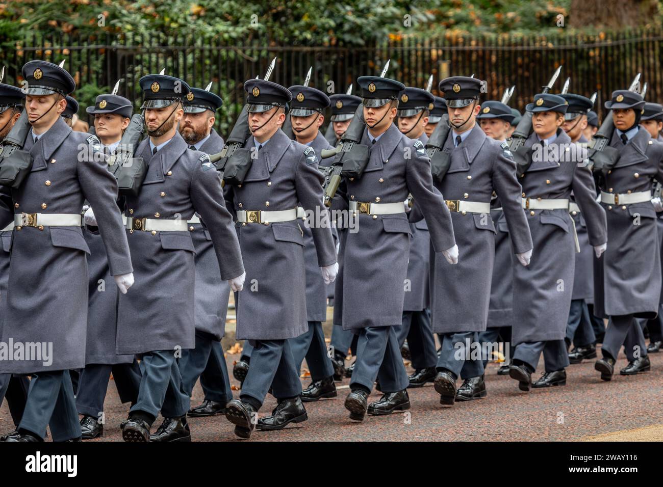Queens Colour Squadron RAF, Birdcage Walk, Londres, Royaume-Uni Banque D'Images