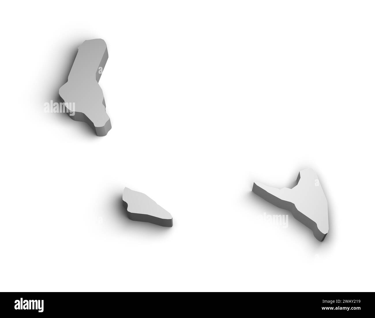 3d Comores carte illustration fond blanc isolé Banque D'Images