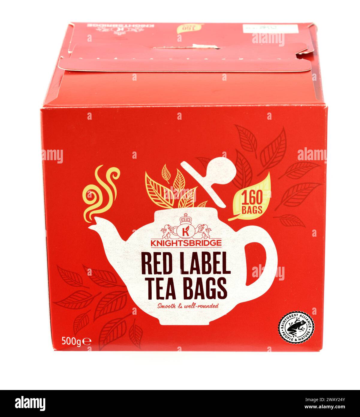 Boîte de sachets de thé Red Label Banque D'Images