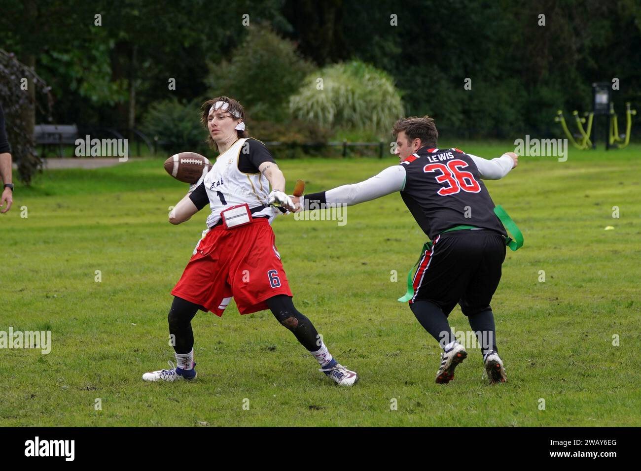 Demi-finale du Welsh Bowl, Hurricanes contre Sealand Banque D'Images