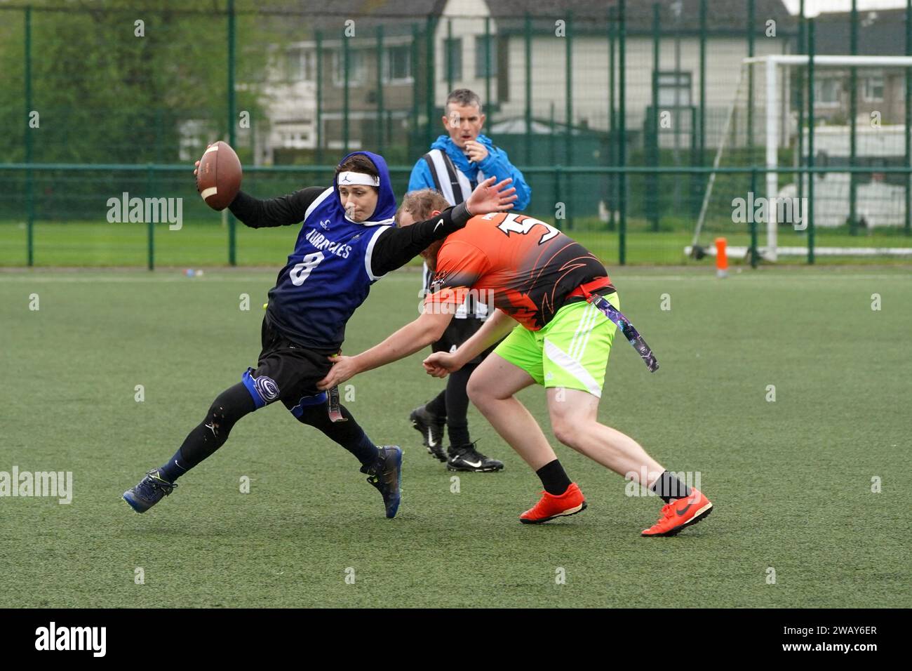 Chris Rowland Cardiff Hurricanes Flag football Banque D'Images