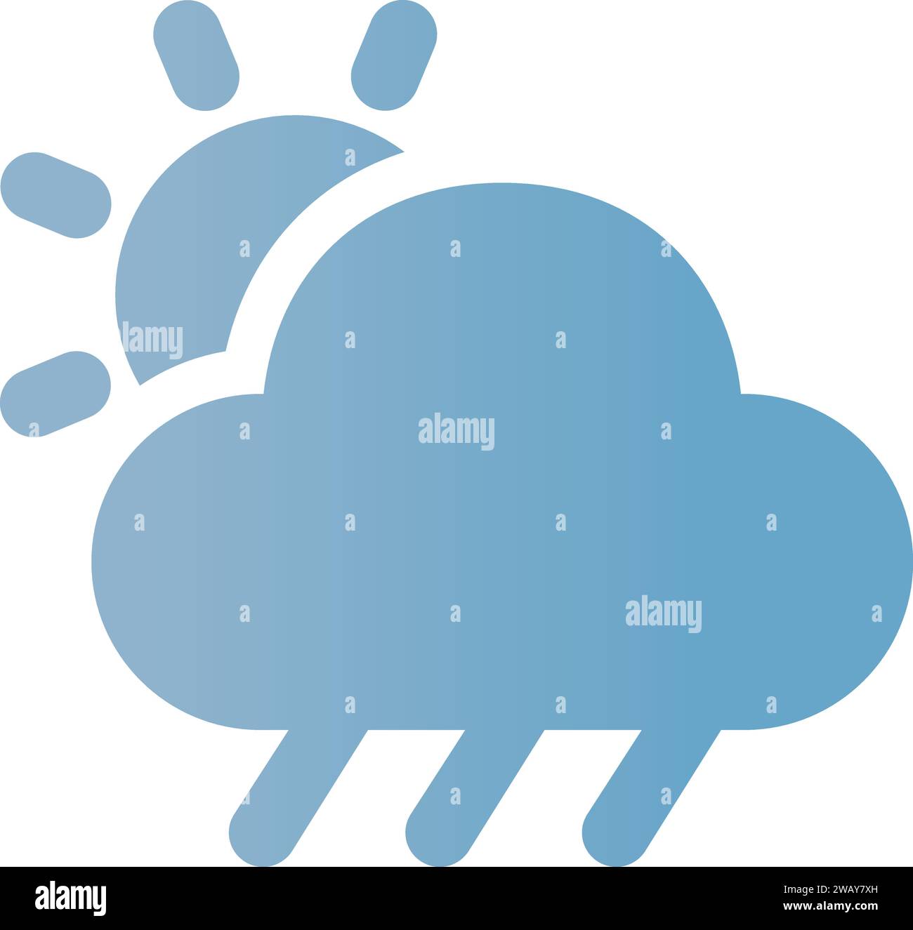Nuage de pluie dans le vecteur | nuage de pluie avec la foudre et les gouttes de pluie | symbole de pluie de nuage pour votre site Web Illustration de Vecteur